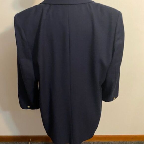 Leslie Fay Navy Wool Blazer, size 16W - Picture 2 of 3